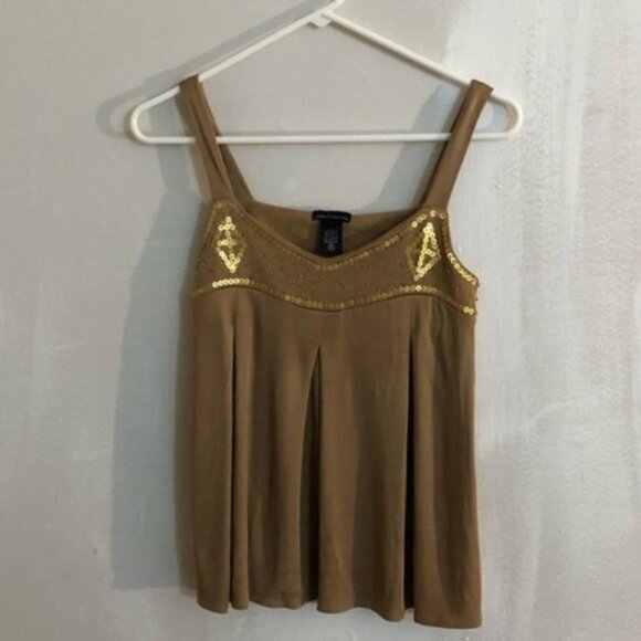 Moda International Gold Sequin Top - Picture 1 of 4